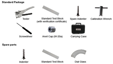 Duromètre pince Webster W-20a, e= 0.6~13 mm, Øint >10 mm