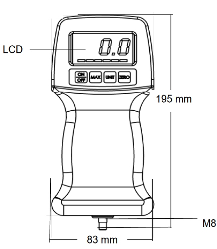 Digital force gauge FK 1 KN, 0.5 N