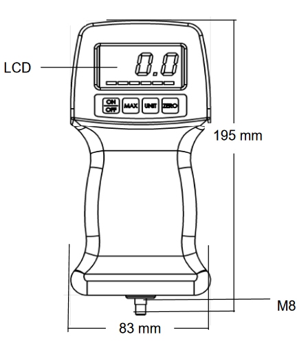 Digital force gauge FK 500 N, 0.2 N