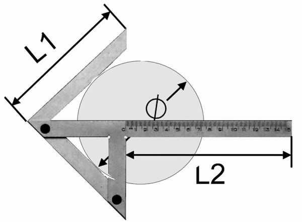 Equerre de centrage de précision 150x130 mm pour Ømax 190 mm