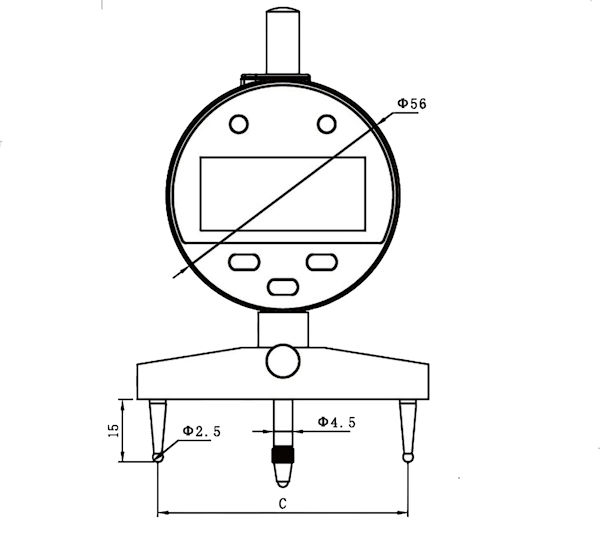 Indicateur digitaL de rayon avec sortie de données 5~1000 mm
