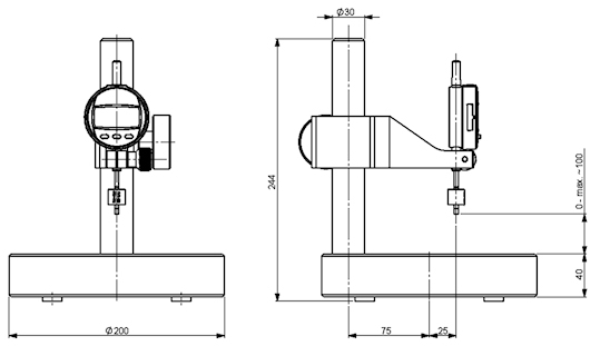Diktemeter HTG-1 volgens ISO 23529 & ASTM D 3767