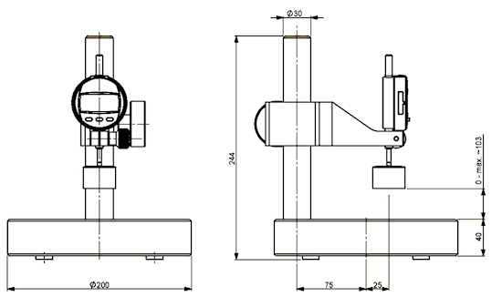 Diktemeter HTG-11 volgens DIN EN ISO 12625-3