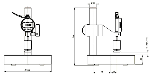 Thickness gauge HTG-13 according to ASTM D 1777-1
