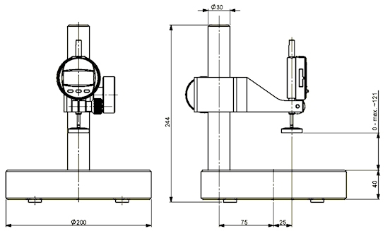 Thickness gauge HTG-14 according to ASTM D 1777-5