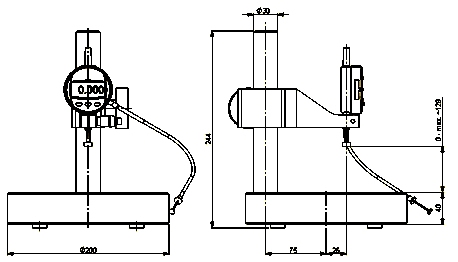 Diktemeter HTG-15 volgens DIN EN ISO 2286-3