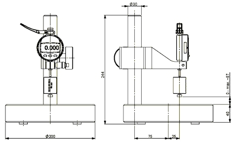 Diktemeter HTG-16 volgens DIN EN ISO 2286-3