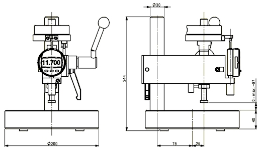 Diktemeter HTG-17 volgens ASTM F 2251