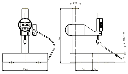 Diktemeter HTG-18 volgens ASTM F 2251