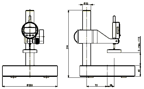 Diktemeter HTG-2 volgens ISO 4593