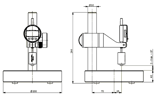 Diktemeter HTG-5 volgens ASTM D 1777-2