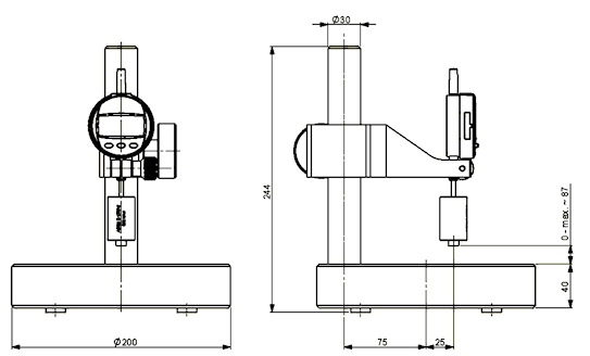 Thickness gauge HTG-5 according to ASTM D 1777-2