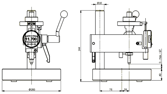 Thickness gauge HTG-7 according to ASTM D 1777-3