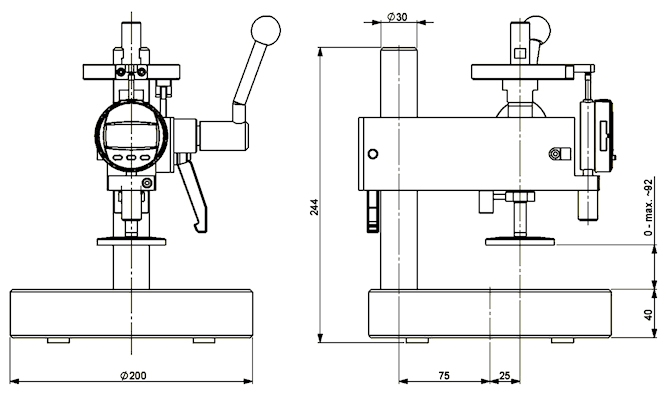 Thickness gauge HTG-8 according to ASTM D 5199