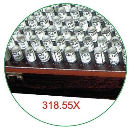 Set of 100 pins, 1.01~2.00 mm, 50 mm, step 0.01 mm, ± 2 µm