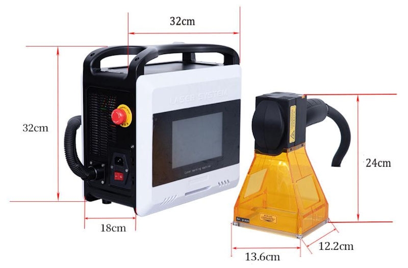 Portable battery laser 50 W, 100x100 mm, 7.8 kg