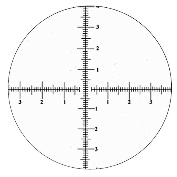 Measuring magnifier with LED, 20x, 10/0.1 mm