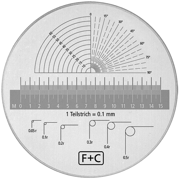 Measuring magnifier F+C, FC-SRW-8, 8x, 15/0.1 mm