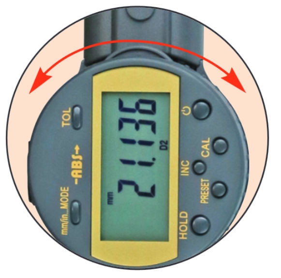 Digital pistol 3-point internal micrometer, 20~50/0.001 mm