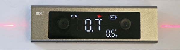 2-axis digital level with magnetic base, laser, 0.1°, M6