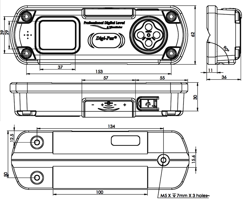 2-axis high precision digital level DWL3500,0.001°/bluetooth