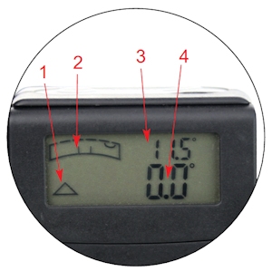 Digital clinometers 55 mm, magnetische zool, 2x90°/0.1°