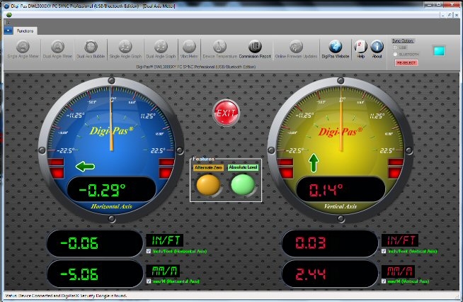 DWL8500, 2 assen digitale waterpas aflezing 1 Arcsec