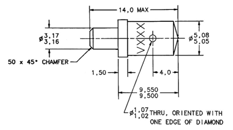 Pénétrateur Micro Vickers diamant, BUEHLER Wilson
