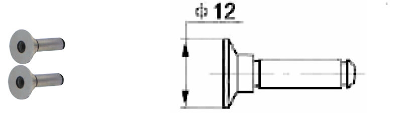 Paar draad inzetstukken, as Ø 5 mm, 55°, 14~10 TPI