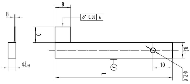 Pair of inserts for measuring grooves 40/0.5/4 mm