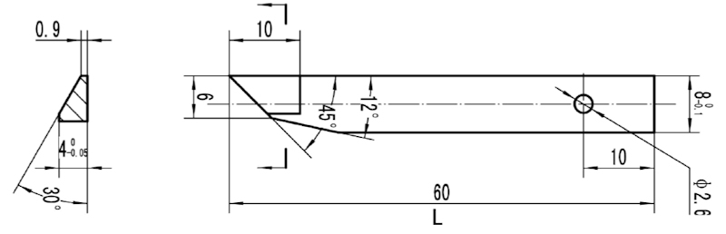 Pair of inserts for outside measuring 60 mm