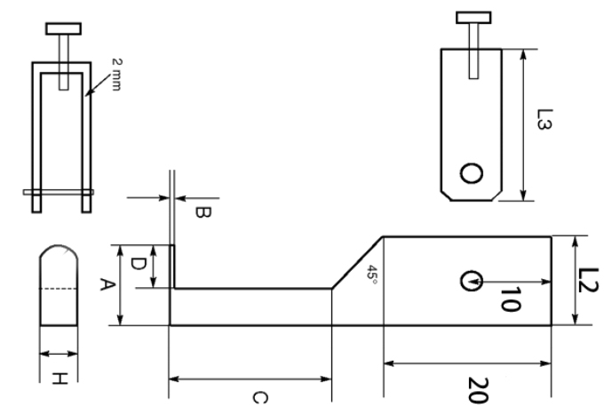 Paire d'inserts pour rainures, faces plates, 100 mm