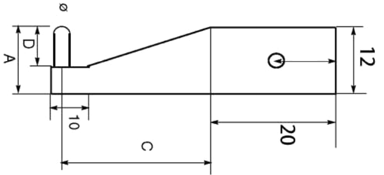 Pair of inserts for grooves, spherical points, 90/2 mm