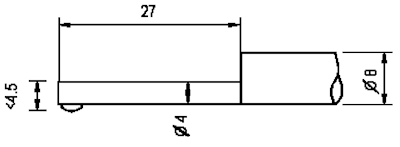 Standaard taster met glijder, r=5 µm