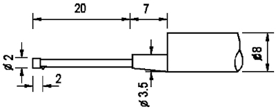 Tracer with skid BH for bore from Ø 2,5 mm, 2 µm/60°