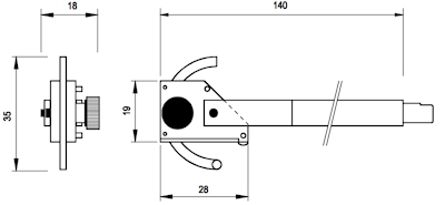 Palpeur avec patin circonférences et de billes UH, 5 µm/90°