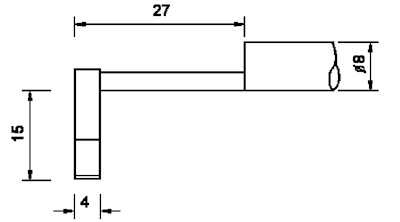 Taster met glijder NH, voor groeven d=15 mm, 2 µm/60°