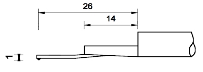 Taster zonder glijder BZFH, voor boren Ømin 0.8 mm, 2 µm/60°