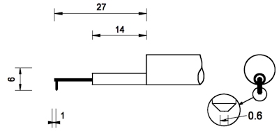 Tracer without skid for bore measurement AFH, 5 µm/90°