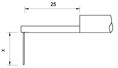 Palpeur sans patin pour rainures NFH, X=2 mm, 5 µm/90°