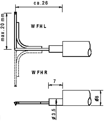 Taster zonder glijder WFH, omgekeerd, 5 µm/90°