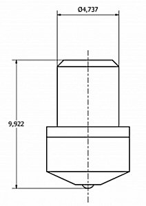 Pénétrateur Brinell Indentec, Ø 1 mm, carbure, UKAS