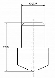 Intender Brinell Indentec, Ø 1 mm, carbide, UKAS