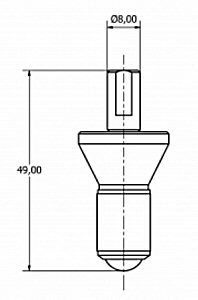 Pénétrateur Brinell Wolpert Heavy Load, Ø5 mm,carbure, UKAS