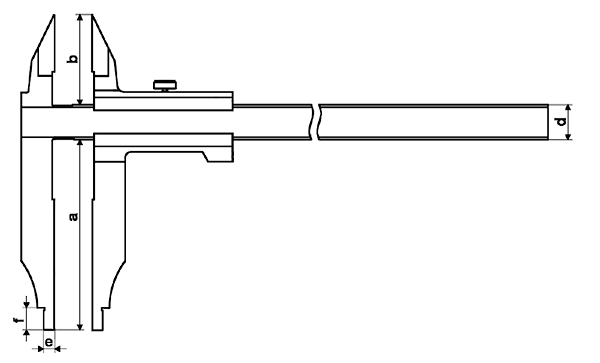 Vernier caliper, 200 mm, 60/36 mm, 1/20