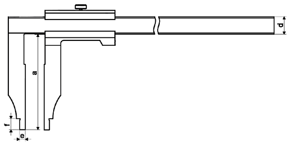 Vernier caliper, 250 mm, 80 mm, 1/20