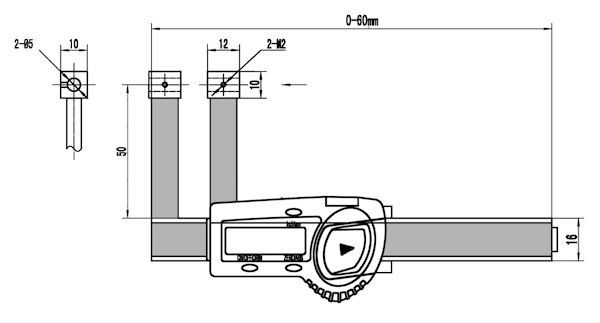Digital caliper with interchangeable tips 0~50 mm, 50 mm