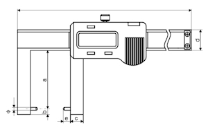 Digital caliper, 0~150 mm, 40 mm, 3V, OGNP