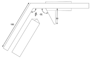 Digital caliper, 0~50 mm, 130°, 3V, DC