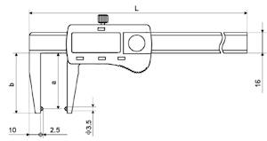 Pied à coulisse digital, 0~50 mm, 50 mm, 1.5V, BDC